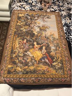 Antique L' Indiscretion The Indiscretion French Wall Tapestry