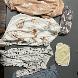 Free Baby Boy Clothes, Burp Clothes And Changing Pad Covers 