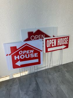 Open House Yard Signs with Stakes