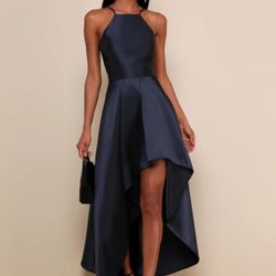 BRAND NEW UNWORN - Elegant Navy Blue Halter Dress, LULUS, size XS