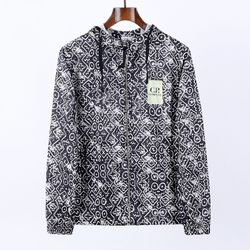 Cp Company Black And White All Over Graphic Print Hooded Jacket
