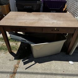 Free.  Large Desk W Drawers 