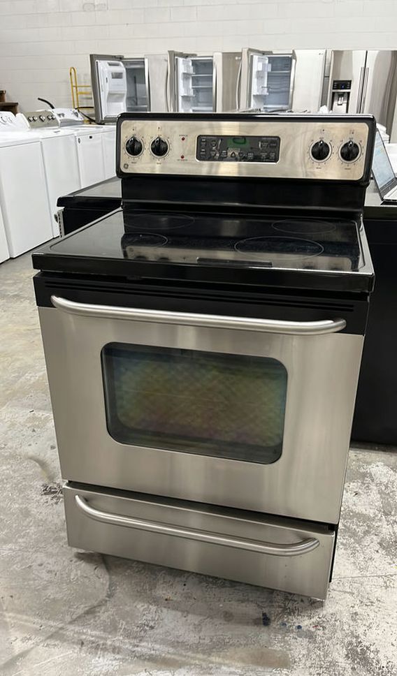 GE Electric Stove Stainless Steel GlassTop