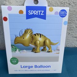Large Airfilled Standing Triceratop Foil Balloon 38 9/16”