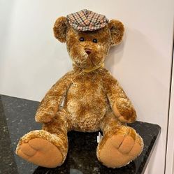 Brown Teddy with Cap &amp; Neck Scarf. Size 16” 