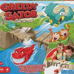 New In Box - Greedy Gator 2-Player Kids Game for Game Nights & Parties By Mattel