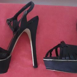 Bakers Satin Platform Stiletto Heels Sz 6.5