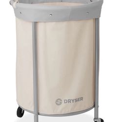 Round Commercial Laundry Hamper on Heavy-Duty Wheels Missing Pieces