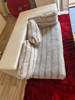 Custom handmade Cindy rocker  sofa  , pony fur cushioning