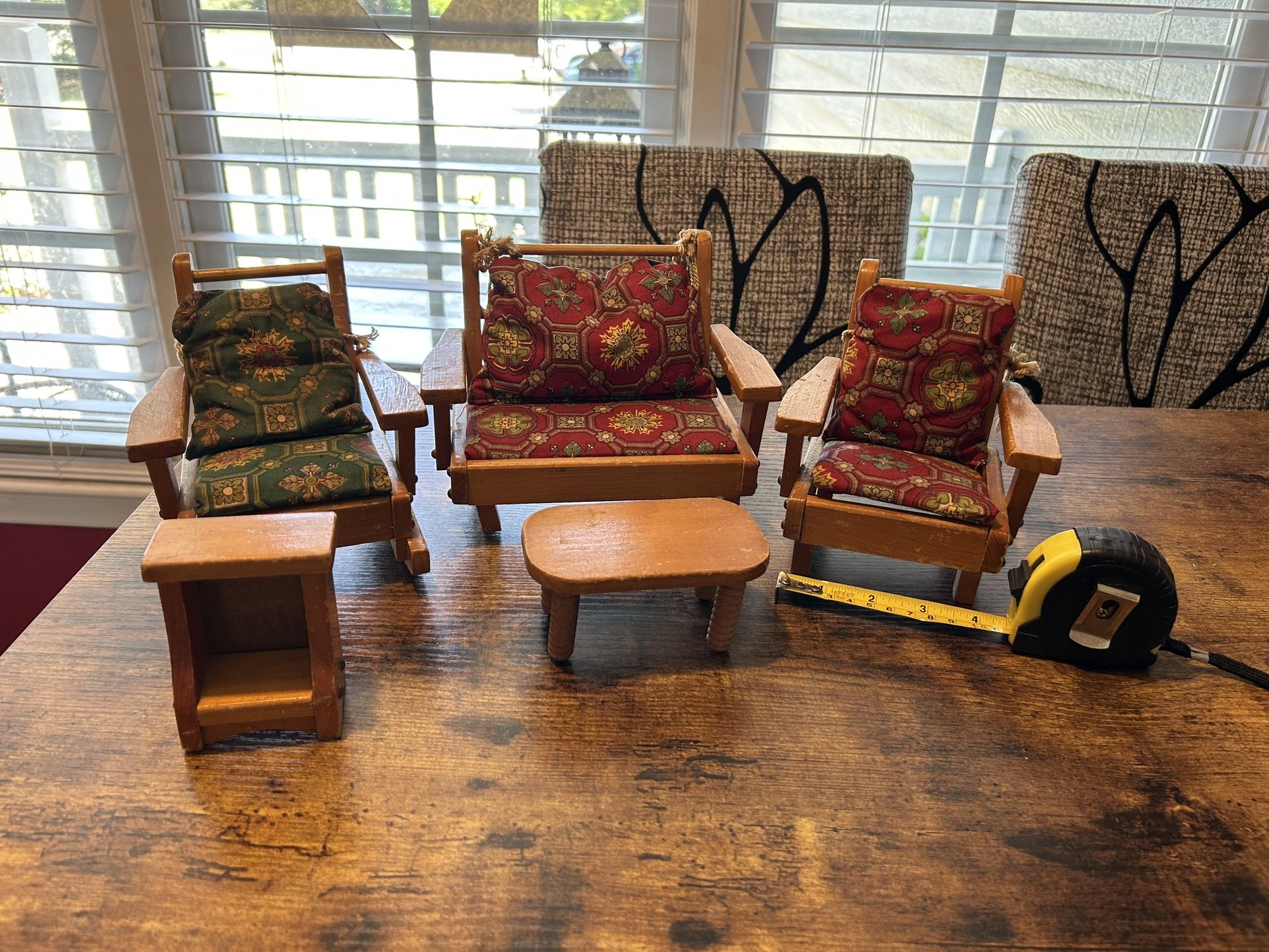 Vintage Dollhouse Adirondack Chairs And Tables