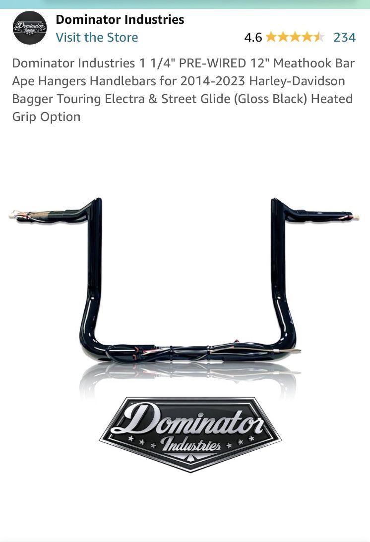 12” Harley Handlebar. NEW