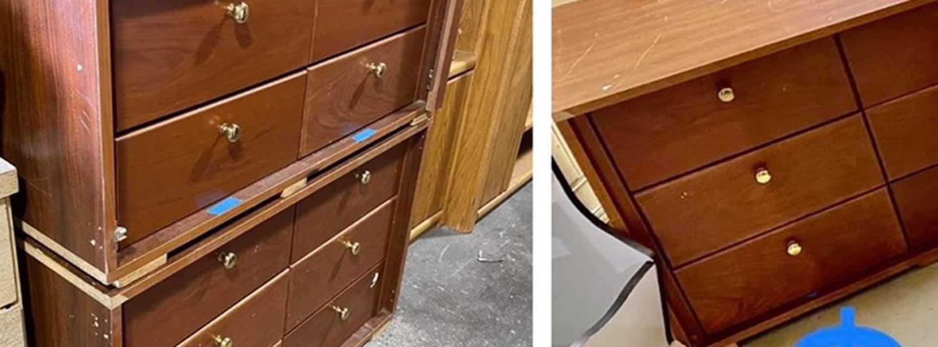$240 for both together. Bring extra extra muscle to pick up.-Drawers very very heavy- presswood outside and metal drawers similar to a filing cabinet