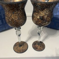 Set of 2 Mosaic Candle Holders