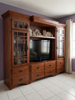 Free large solid wood tv console