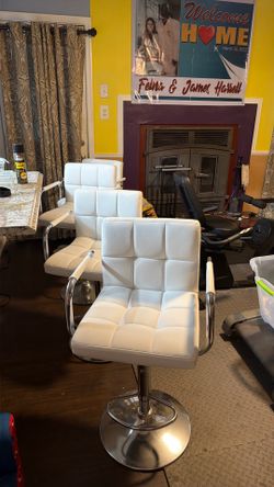 White Barstools- Set of 4