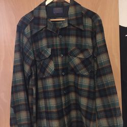 Mens Large Pendleton Plaid Shirt 