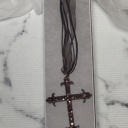 Brown Cross Necklace 