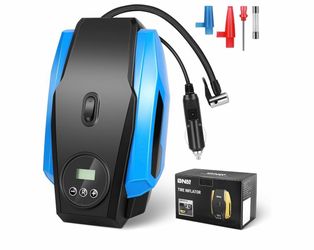 DNA MOTORING Tire Inflator Portable Air Compressor, 12V DC Air Pump for Car Tires, Bike, Motorcycle, Ball, Electric Bike Tire Pump with Pressure Gauge