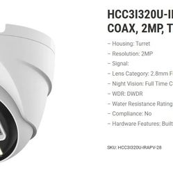 2mp Full Color turret Analog Camera Built In Mic