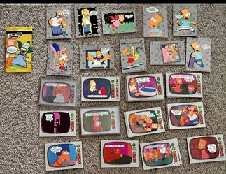 Original Simpsons trading cards with 10 stickers
