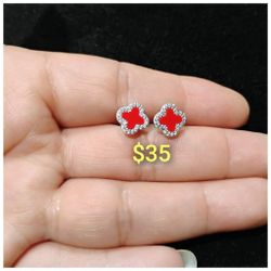 925 Sterling Silver Earrings/Aretes De Plata 925 