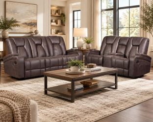 Lapiz brown Reclining Sofa and loveseat!
