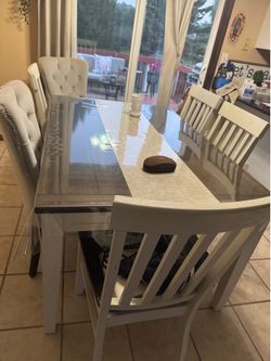 White dining room set