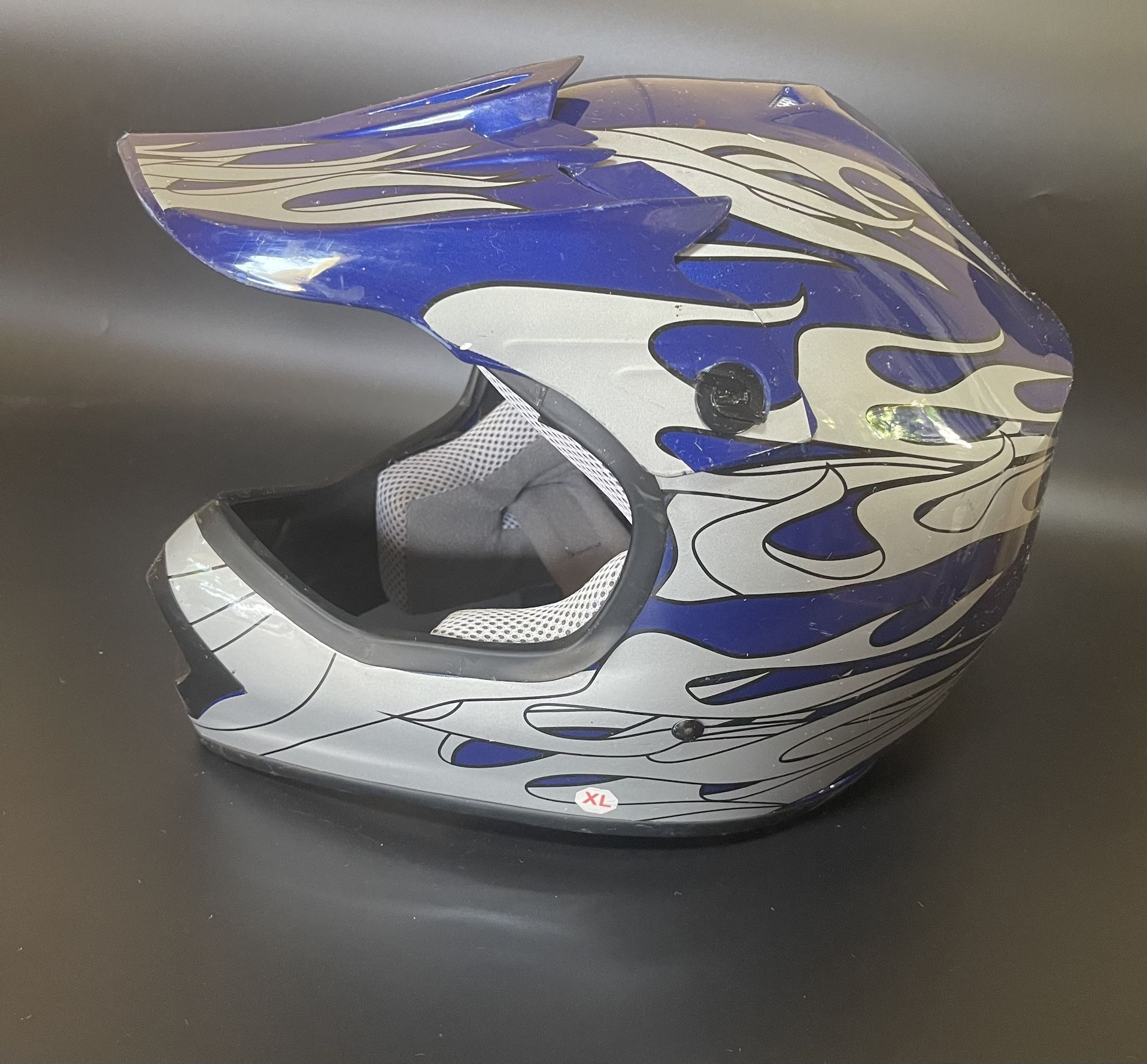 Youth Kids blue Flame Dirt Bike ATV Motocross -Size XL