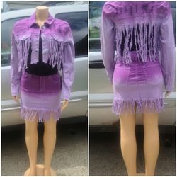 3 Piece Purple Shirt Set