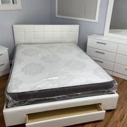 Queen    Bedroom Set With Mattress All New Furniture And Free Delivery 