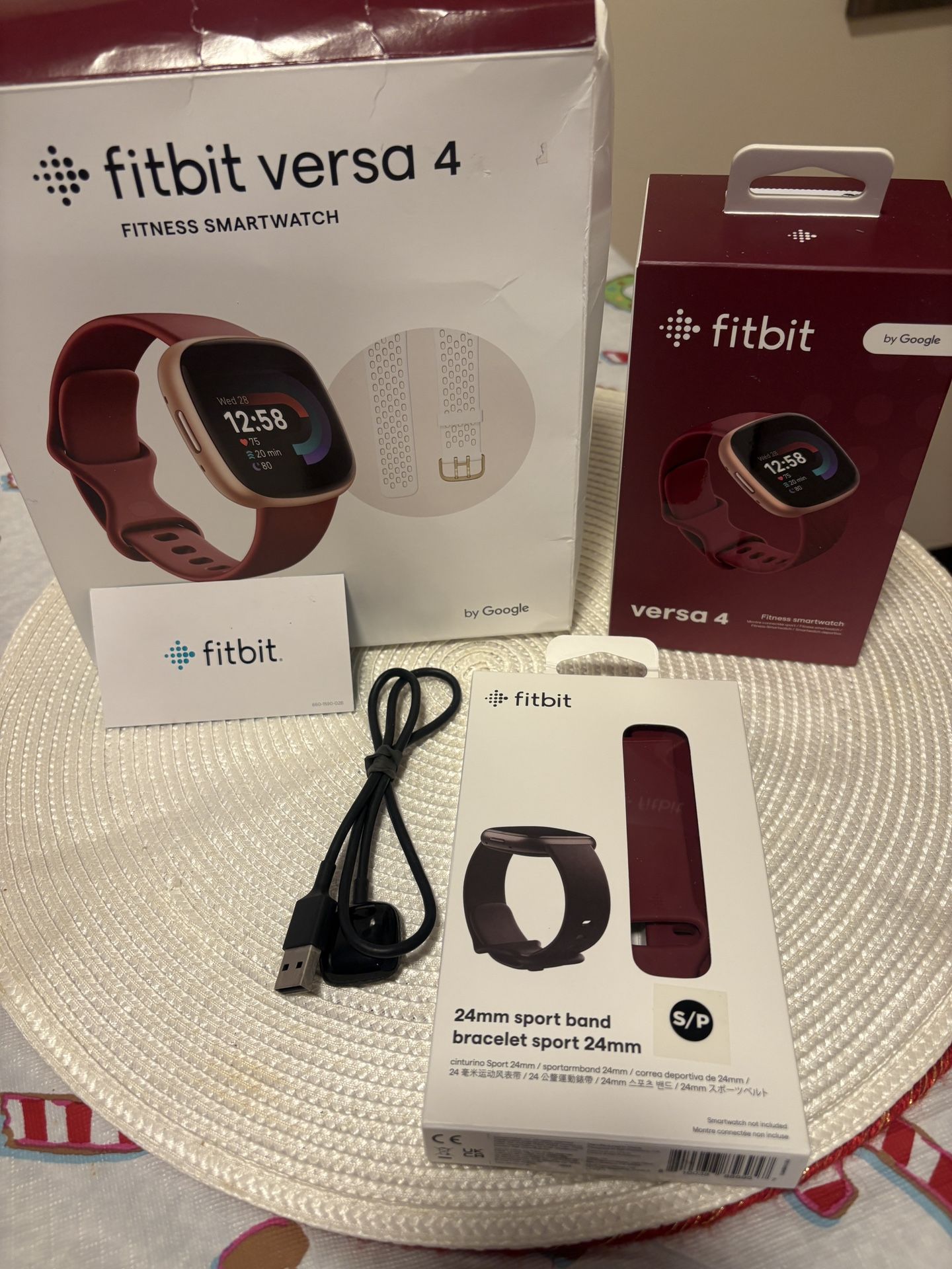 Fitbit Versa 4 Fitness Smartwatch - Burgundy (Accessories only)