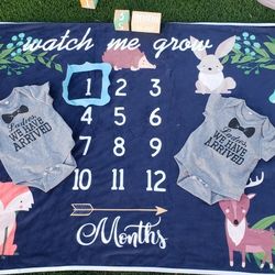 Twin Milestone Blanket And Outfit