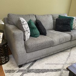 Gray Sofa and Loveseat