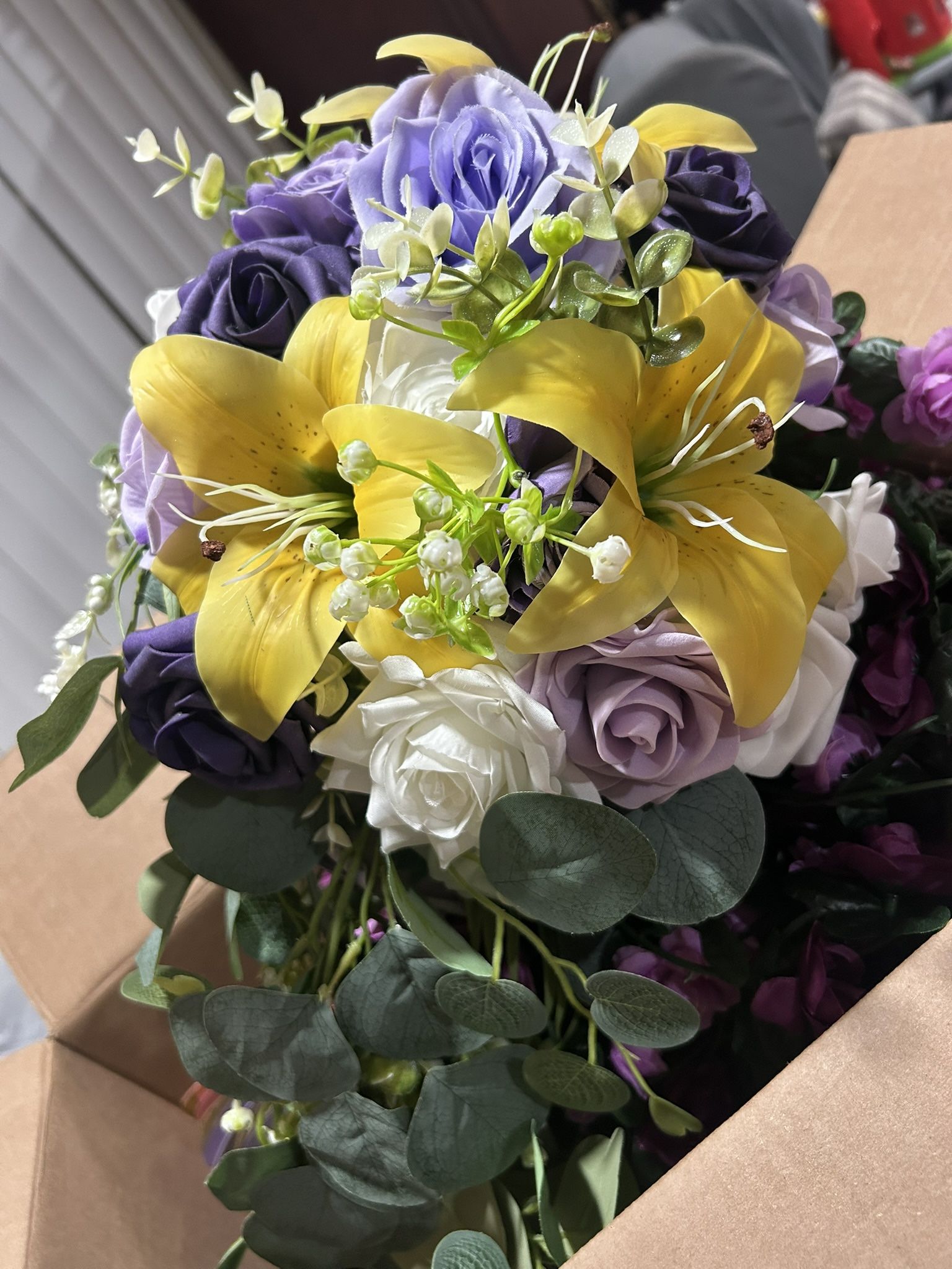 Purple Floral Decor And Lanterns