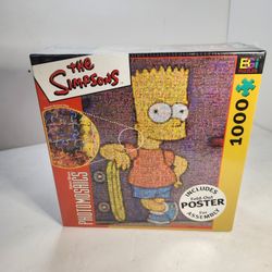NEW Vintage The Simpsons Bart Photomosaics 1000 Piece Jigsaw Puzzle w/Poster