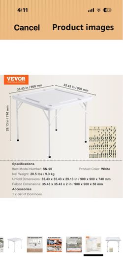 NewVEVOR Folding Domino Table with Domino Set