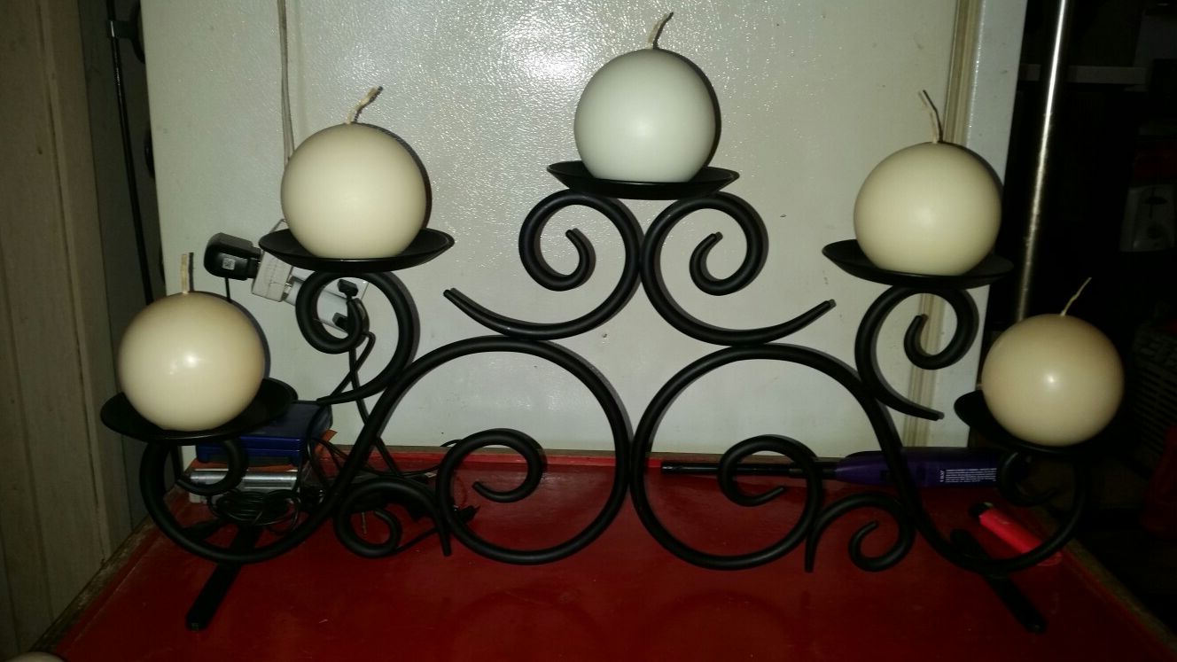 Partylite hearthside pillar candle holder & 6 candles