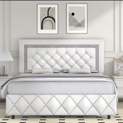 White Twin bed frame w drawers 