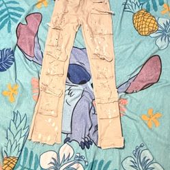 Light Brow Drip Jeans 