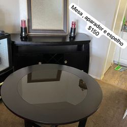 Table With Sideboard And Mirror 