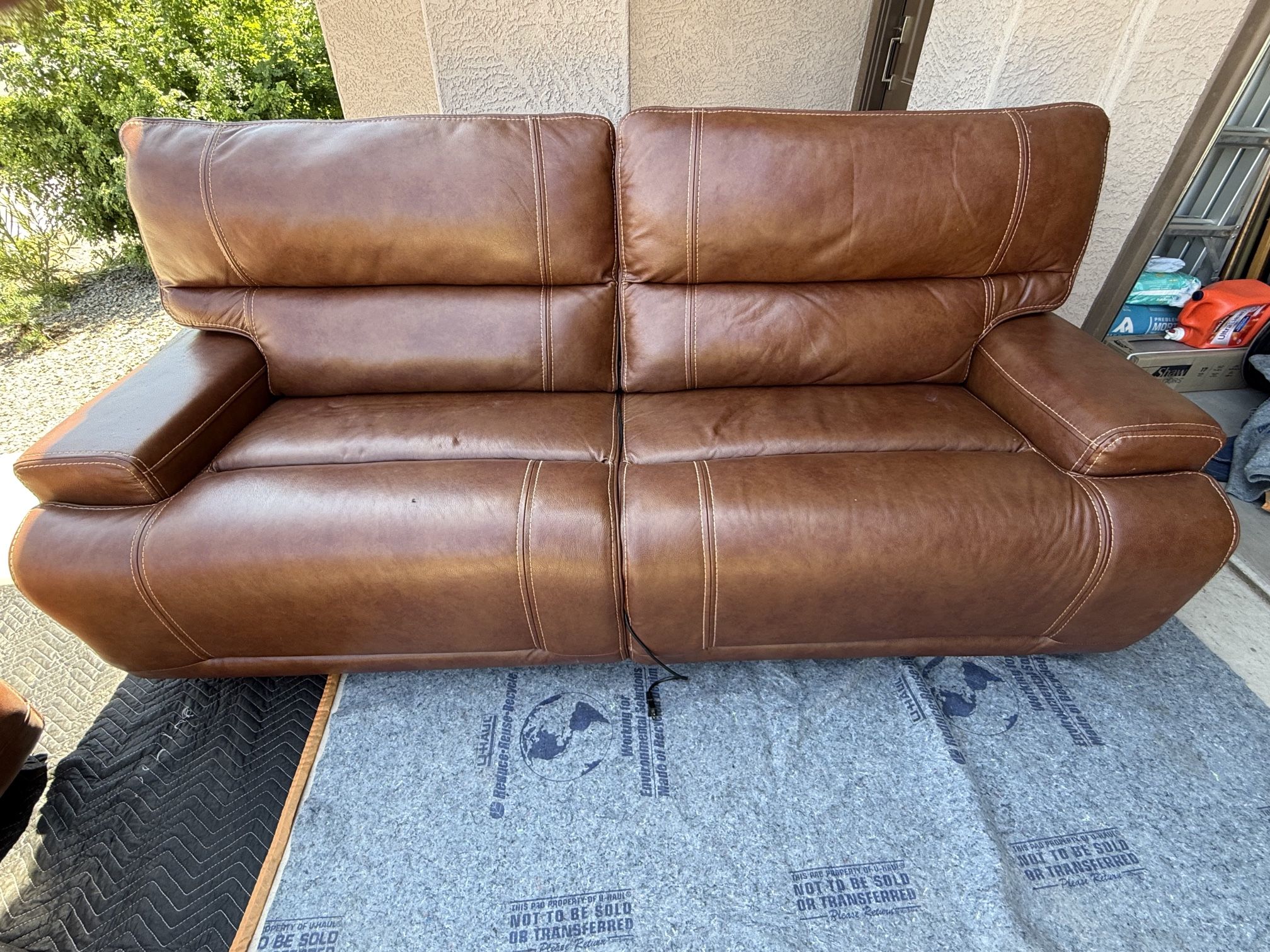 Leather Sofa/Love seat set with removable sectional addition