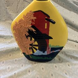 Hand Painted Water House Vase 