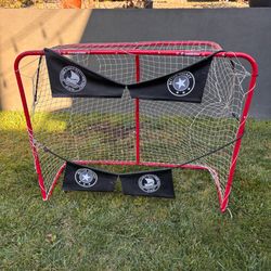 Hockey goal with target flags