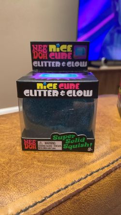 Nee Doh Nice Cube Glitter & Glow Squish BlueAuthentic*