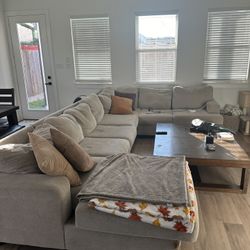 Living room set. Sectional and coffee table