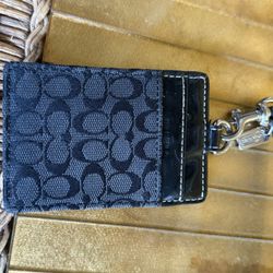 Black Coach Id Holder Luggage Tag