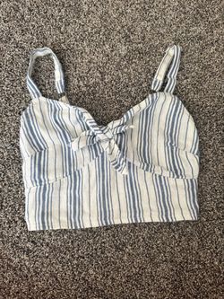 Wire and blue striped top