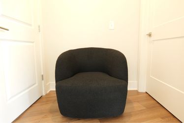 Gwyneth Black Boucle Swivel Chair By Goop