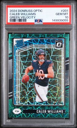 2024 Panini Donruss Optic Caleb Williams Green Velocity #201 PSA 10