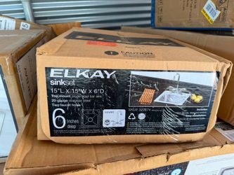 Elkay sink set includes a 15-inch, 20-gauge stainless steel bar sink
